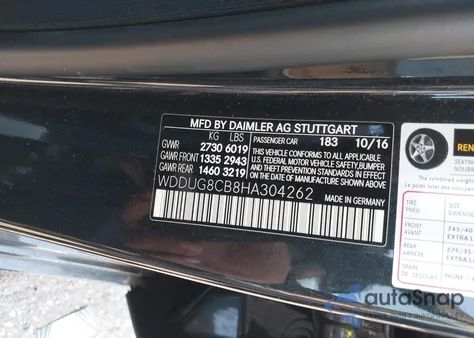 2017 Mercedes-Benz S 550 from USA, damaged, VIN WDDUG8CB8HA304262